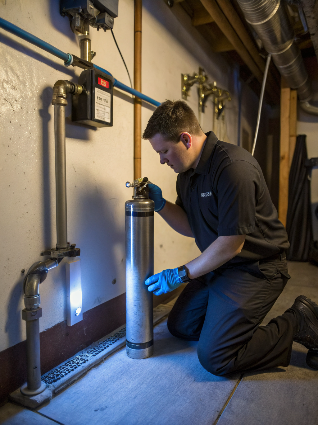 Close up of refrigerator ice maker valve being tested by a technician
