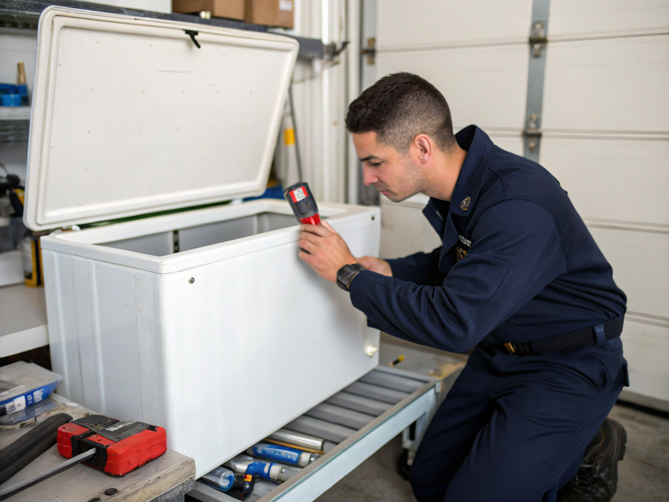 Testing defrost heater assembly on frost-bound evaporator