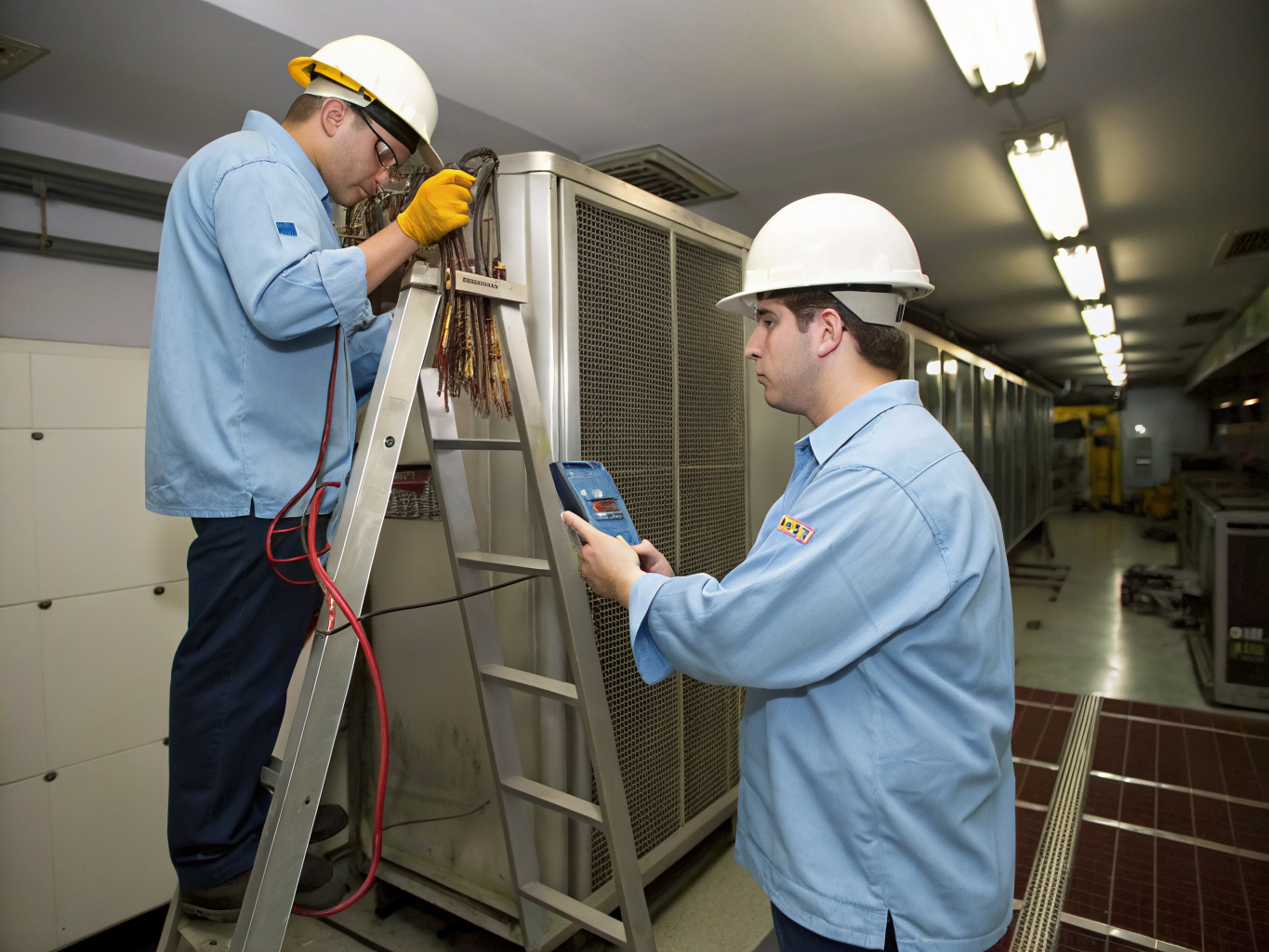 Cleaning dusty condenser coils on continuously running unit