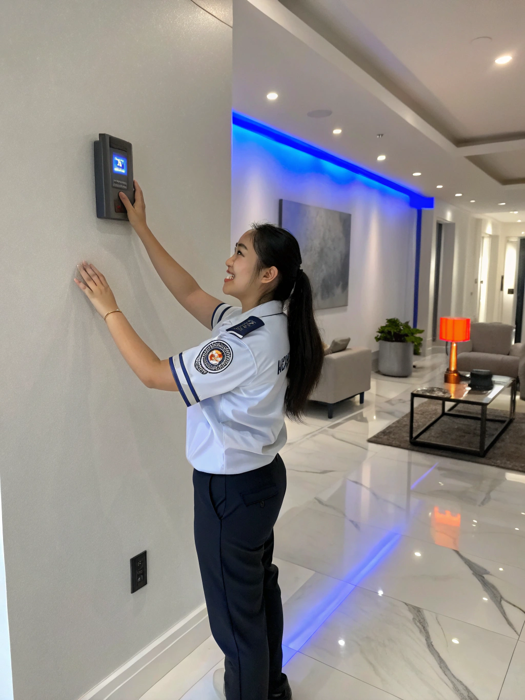 Elena Rodriguez, Field Technician, calibrating a thermostat