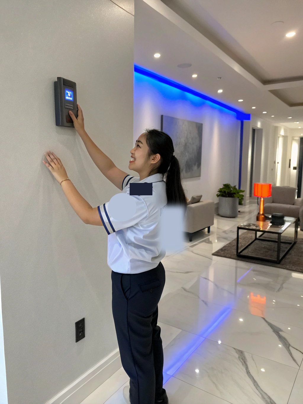 Elena Rodriguez, Field Technician, calibrating a thermostat